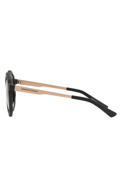 Armani Exchange 51mm Gradient Irregular Sunglasses In Matte Black