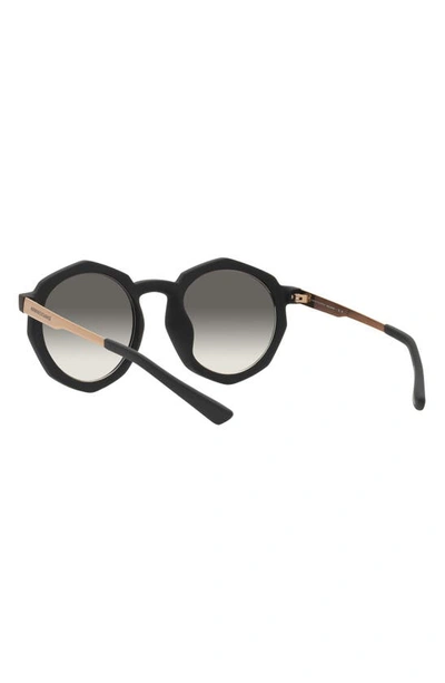 Shop Armani Exchange 51mm Gradient Irregular Sunglasses In Matte Black