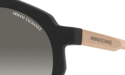 Shop Armani Exchange 51mm Gradient Irregular Sunglasses In Matte Black