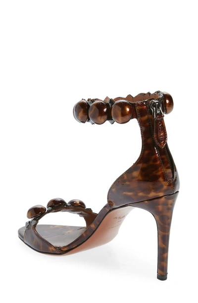 Shop Alaïa La Bombe Patent Leather Sandal In Marron