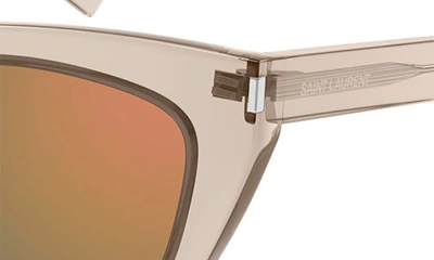 Shop Saint Laurent Kate 55mm Cat Eye Sunglasses In Nude