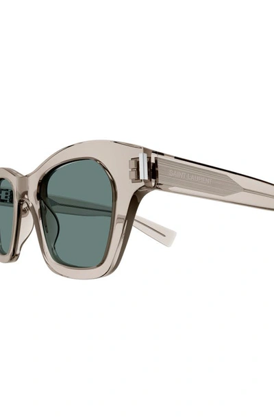 Saint Laurent 47mm Small Rectangular Sunglasses In Beige