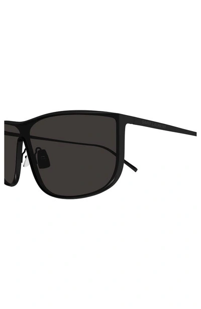 Shop Saint Laurent Luna 99mm Shield Sunglasses In Black