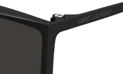 Shop Saint Laurent Luna 99mm Shield Sunglasses In Black
