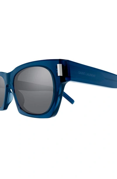 Saint Laurent Men's Corner Angle 54mm Rectangular Sunglasses In Blue