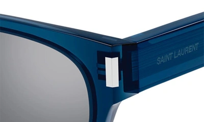 Saint Laurent Men's Corner Angle 54mm Rectangular Sunglasses In Blue