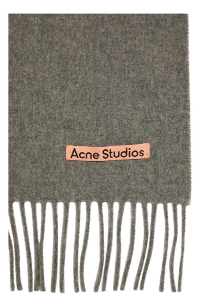 Shop Acne Studios Cashmere Scarf In Grey Melange