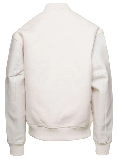Shop Axel Arigato Hudson Varsity Jacket In White