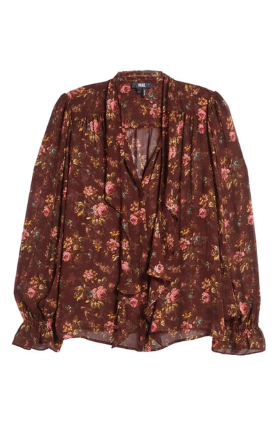 Shop Paige Clemency Floral Silk Top In Rosewood Multi