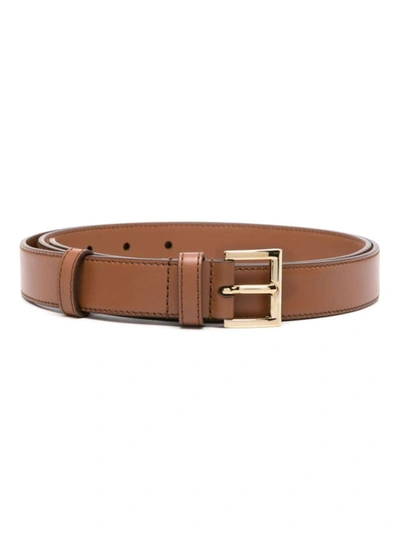 Shop Prada Buckle-fastened Leather Belt In Cognac 1