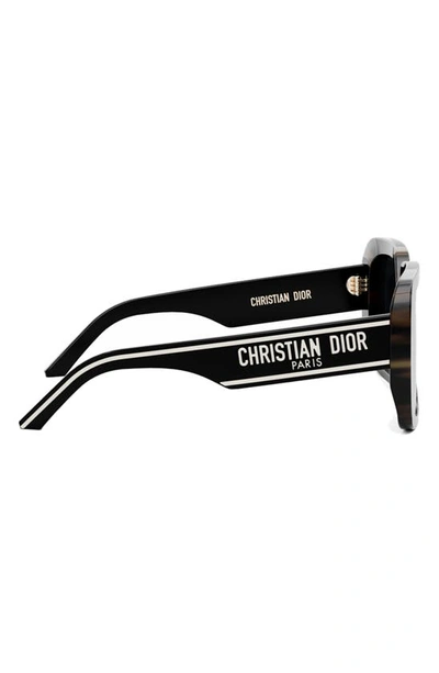 Shop Dior Wil S3u 55mm Square Sunglasses In Dark Havana / Smoke Polarized