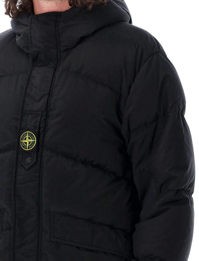 Shop Stone Island Hooded Reversible Puffer Jacket In Black