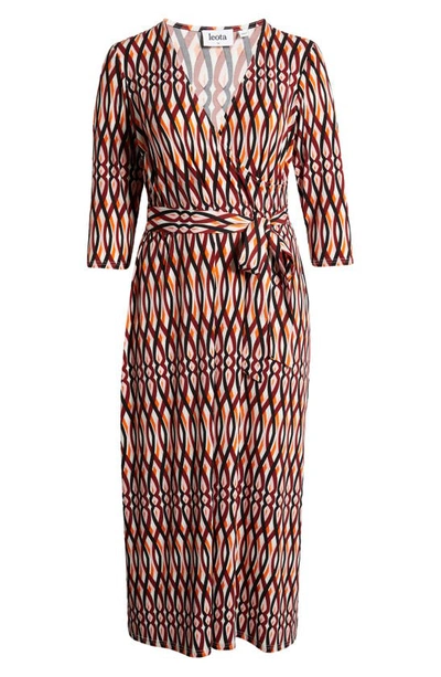 Shop Leota Perfect Faux Wrap Maxi Dress In Retro Stripes Sun Dried Tomato