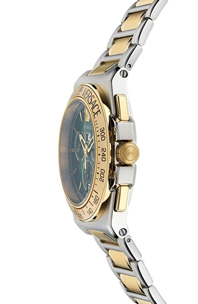 Shop Versace Greca Extreme Bracelet Chronograph Watch, 45mm In Two Tone