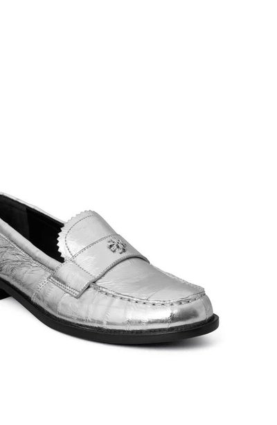 Shop Tory Burch Classic Loafer In Silver