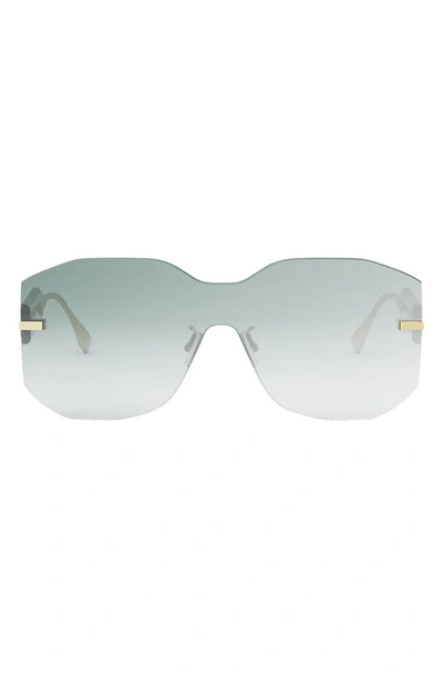 Shop Fendi The Graphy Geometric Sunglasses In Shiny Endura Gold / Green
