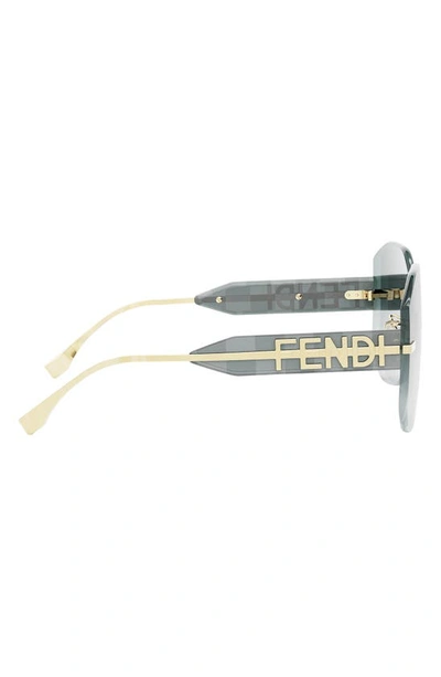 Shop Fendi The Graphy Geometric Sunglasses In Shiny Endura Gold / Green