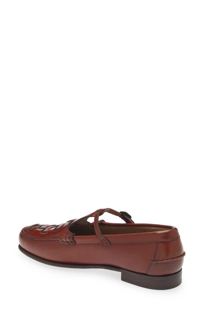 Hereu Maqueda Woven T-strap Loafer In Russet