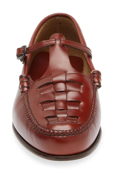 Hereu Maqueda Woven T-strap Loafer In Russet