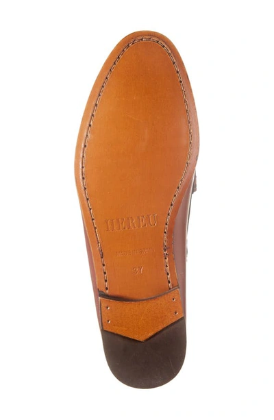 Hereu Maqueda Woven T-strap Loafer In Russet