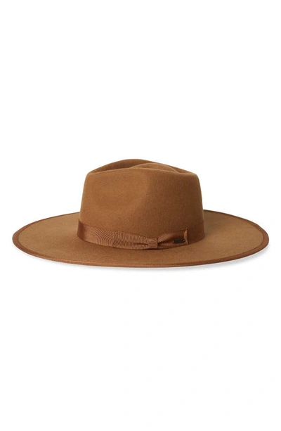 Shop Brixton Jo Felted Wool Rancher Hat In Golden Brown