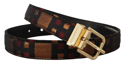 Shop Dolce & Gabbana Multicolor Leather Belt With Gold Women's Buckle