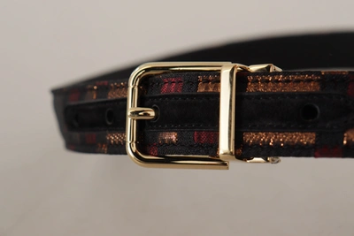 Shop Dolce & Gabbana Multicolor Leather Belt With Gold Women's Buckle