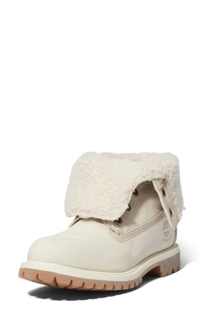 Shop Timberland 6.5-inch Waterproof Faux Fur Lined Boot In Off White