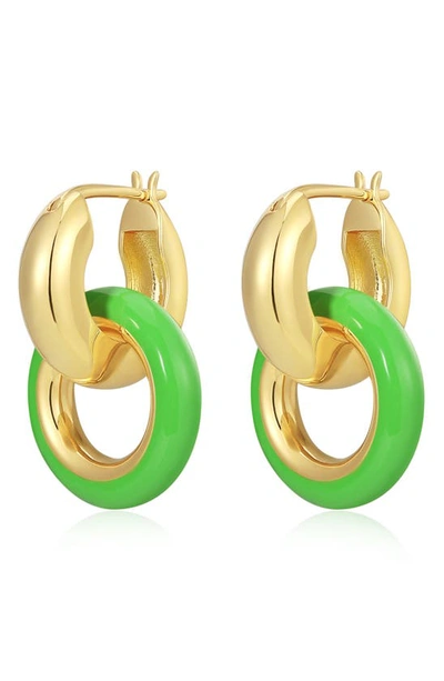 Shop Luv Aj Interlock Hoop Earrings In Gold