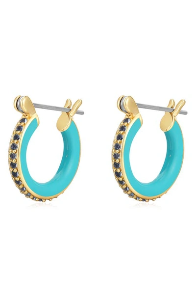 Shop Luv Aj Pavé Amalfi Huggie Hoop Earrings In Gold