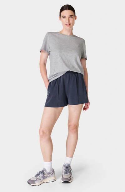 Shop Sweaty Betty Sand Wash Cloud Weight Shorts In Navy Blue