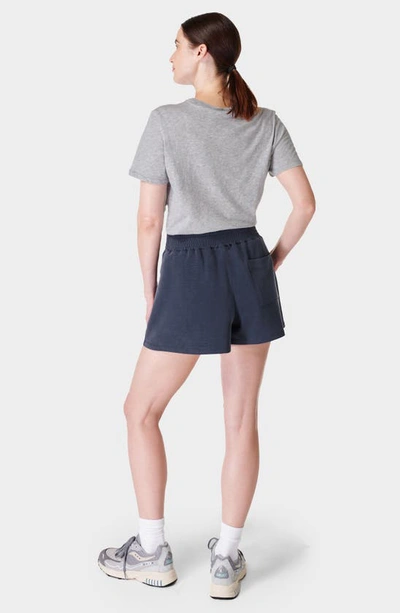 Shop Sweaty Betty Sand Wash Cloud Weight Shorts In Navy Blue