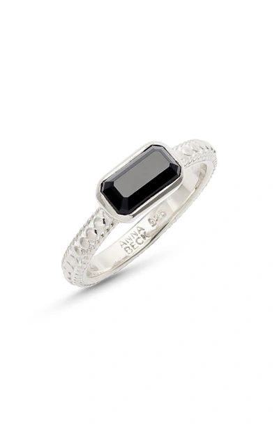 Shop Anna Beck Rectangular Onyx Ring In Silver/ Black Onyx