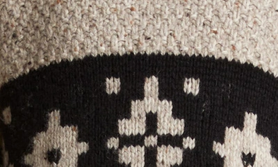 Shop Khaite Tabi Fair Isle Oversize Cashmere Sweater In Biscuit Multi