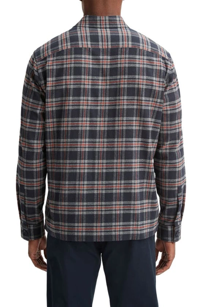 Shop Vince Kingston Plaid Button-up Shirt In Coastal/ Brickman Red