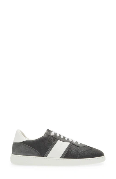 Ferragamo Achille Logo Leather Sneakers In Stromboli Sand Bianco Ottico