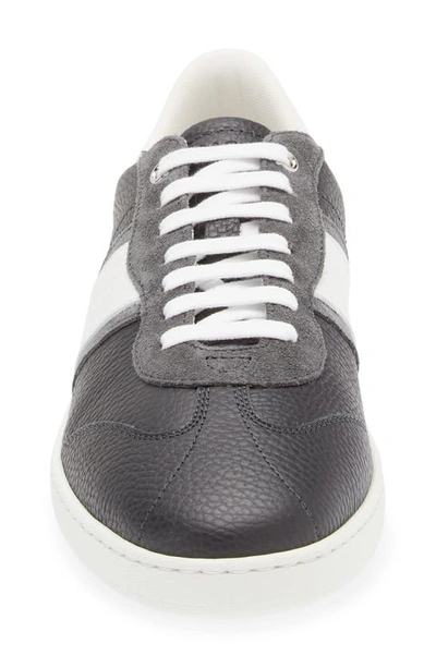 Ferragamo Achille Logo Leather Sneakers In Stromboli Sand Bianco Ottico