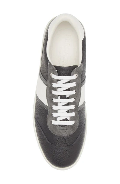 Ferragamo Achille Logo Leather Sneakers In Stromboli Sand Bianco Ottico