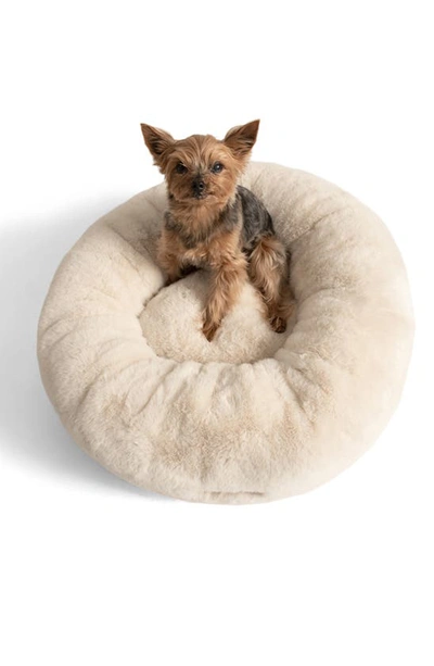 Shop Unhide Faux Fur Pet Bed In Beige Bear