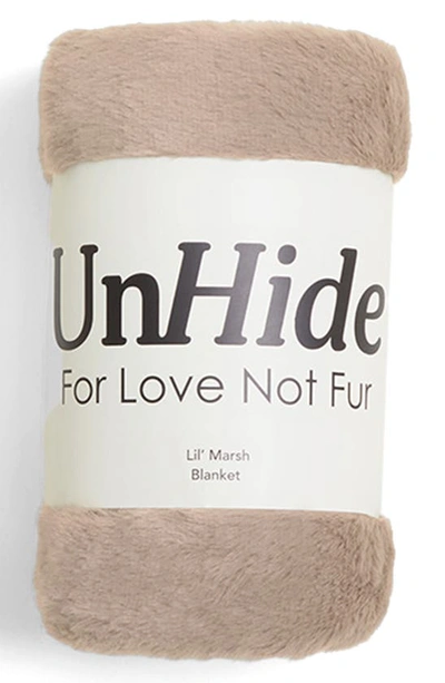 Unhide Lil' Marsh X-small Plush Blanket In Chocolate Hare