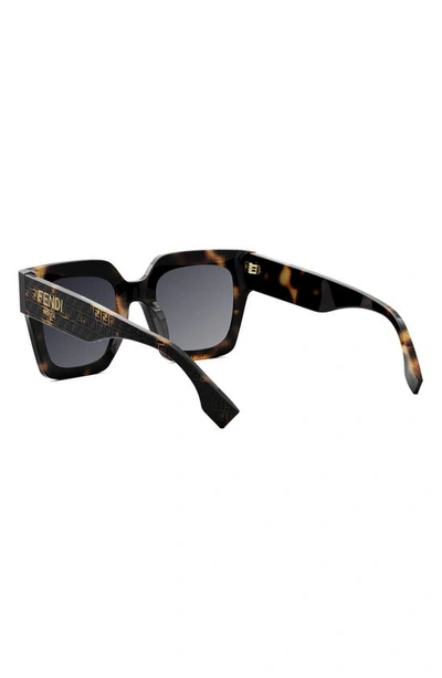 Shop Fendi Roma 50mm Square Sunglasses In Havana / Gradient Smoke