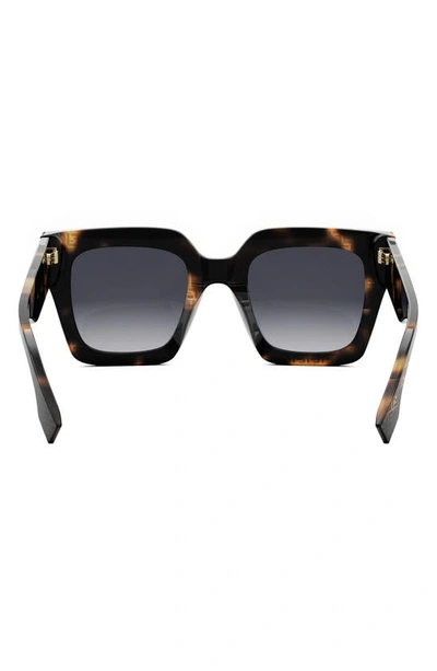 Shop Fendi Roma 50mm Square Sunglasses In Havana / Gradient Smoke