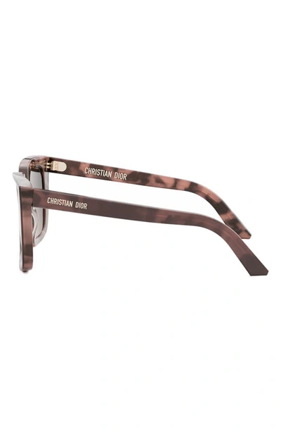 Dior 'midnight S1i 53mm Square Sunglasses In Red Havana / Gradient Brown