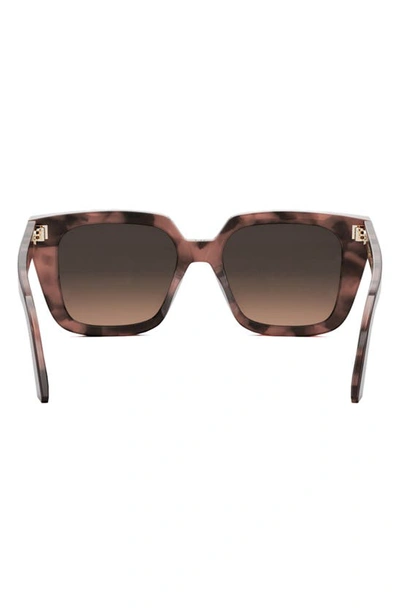 Shop Dior 'midnight S1i 53mm Square Sunglasses In Red Havana / Gradient Brown