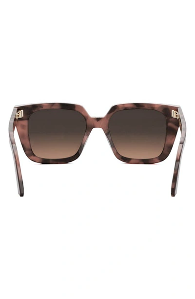 Dior 'midnight S1i 53mm Square Sunglasses In Red Havana / Gradient Brown