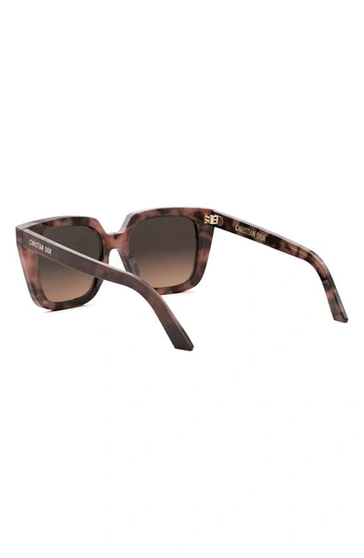 Shop Dior 'midnight S1i 53mm Square Sunglasses In Red Havana / Gradient Brown