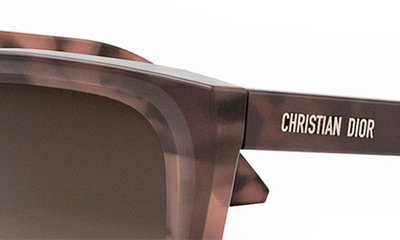 Shop Dior 'midnight S1i 53mm Square Sunglasses In Red Havana / Gradient Brown