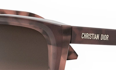 Dior 'midnight S1i 53mm Square Sunglasses In Red Havana / Gradient Brown