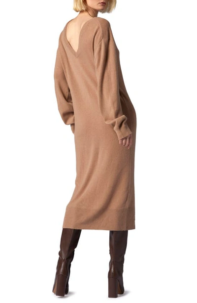 Equipment Jeannie Long Sleeve Cashmere Sweater Dress In Camel