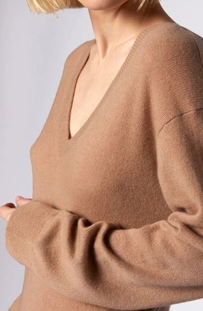Equipment Jeannie Long Sleeve Cashmere Sweater Dress In Camel